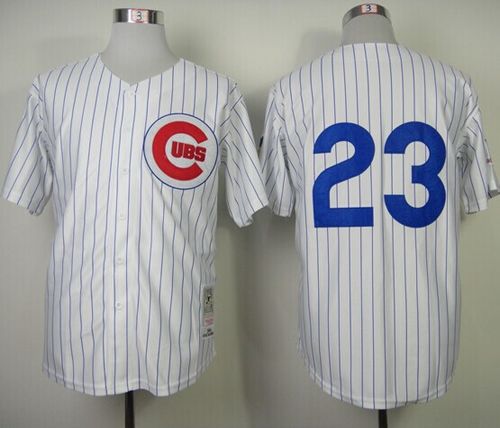 Mitchell and Ness 1984 Cubs #23 Ryne Sandberg White Throwback Stitched MLB Jersey - Click Image to Close